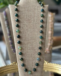 Balsam Air | Linked Gemstone Toggle Necklace | Moss Agate | 14k Gold-Filled