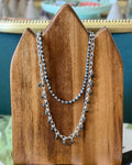 After Rain | Beaded Gemstone Necklace | Blue/Green & Black Tourmaline  | Sterling Silver
