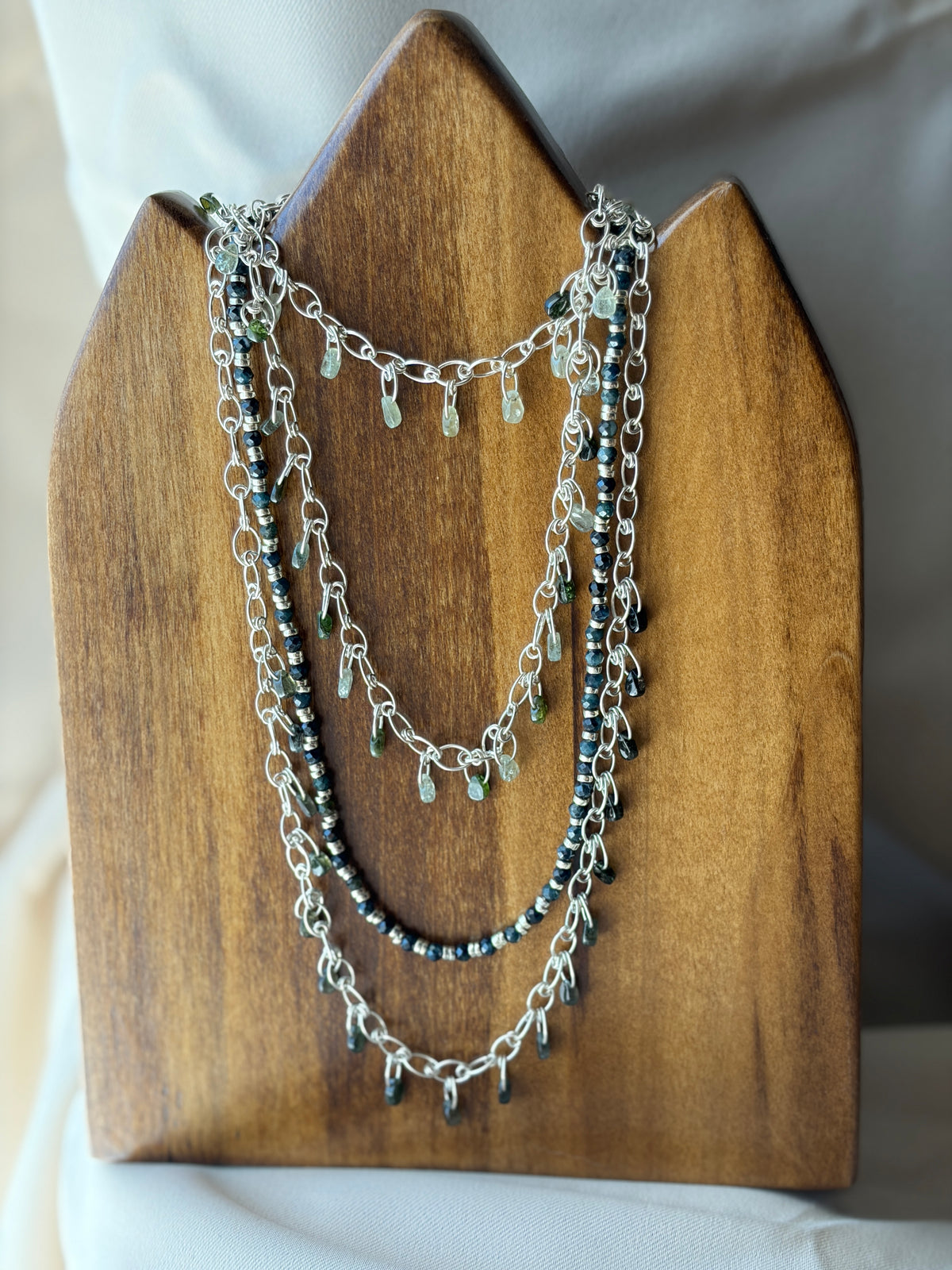 Stability | Handmade Chain Necklace | Black Tourmaline | Sterling Silver