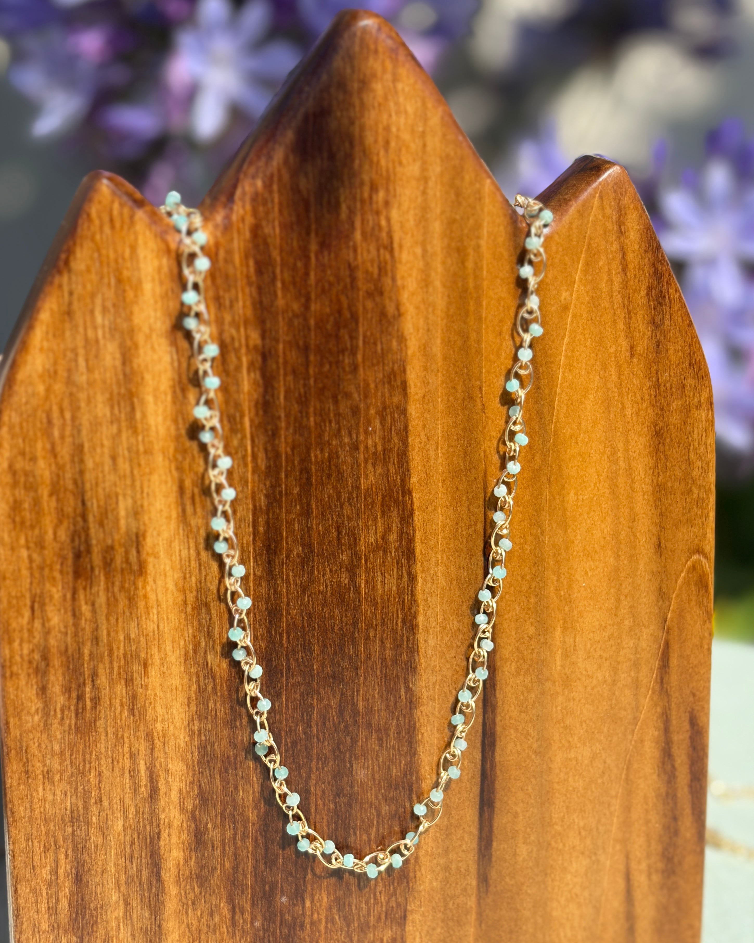 Courage | Handmade Chain Necklace | Peruvian Amazonite | 14k Gold-Filled
