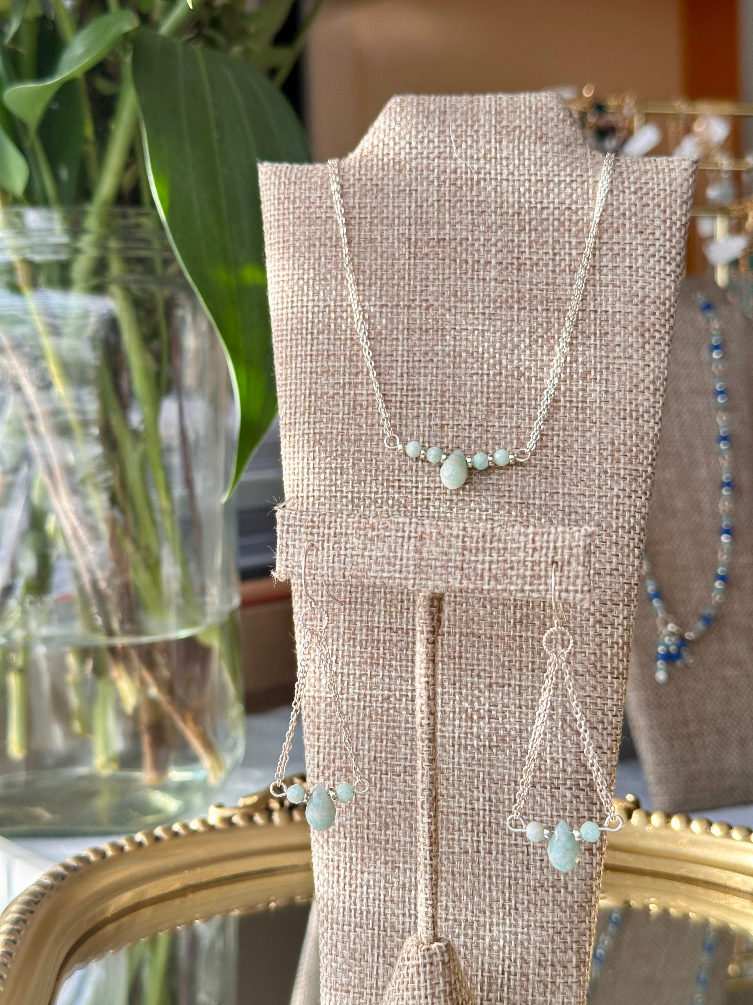 Amazon Rain | Chain Drop Earrings | Brazil Amazonite | Sterling Silver