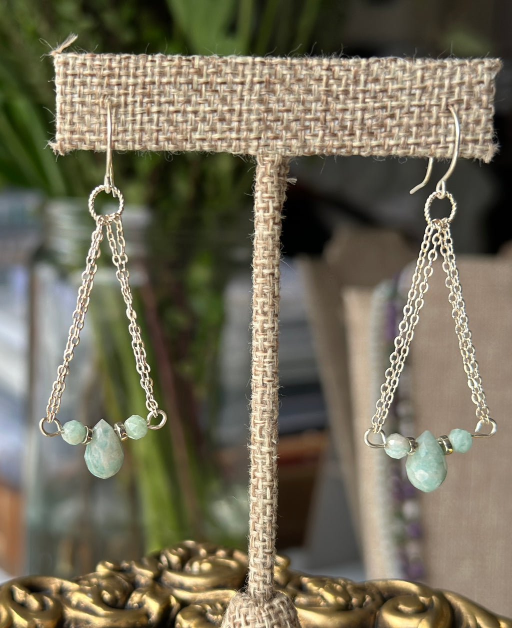 Amazon Rain | Chain Drop Earrings | Brazil Amazonite | Sterling Silver