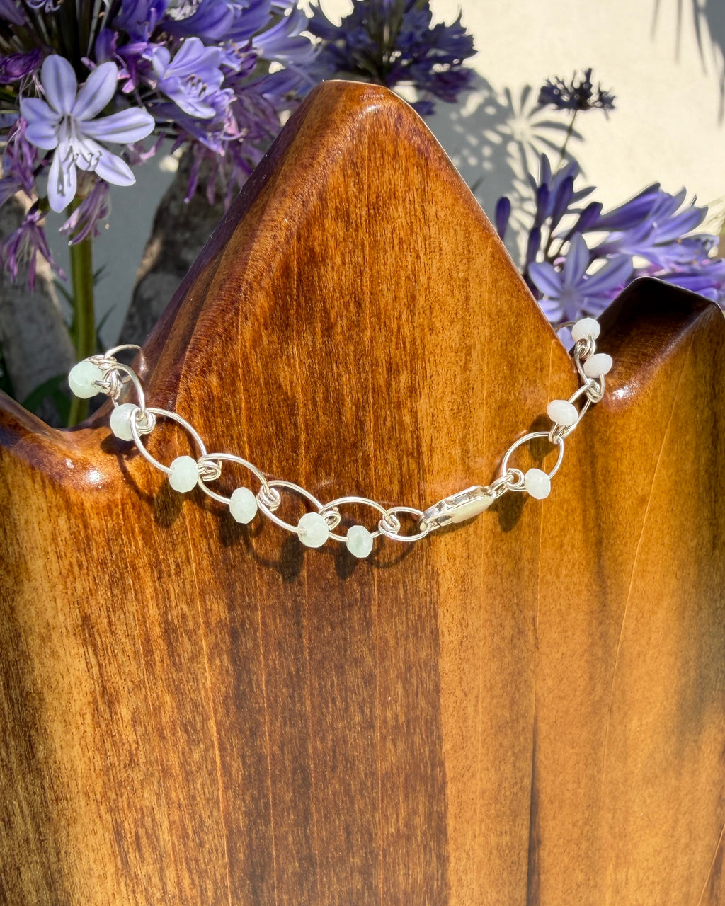 Frosty River | Handmade Chain Bracelet | Jade | Sterling Silver
