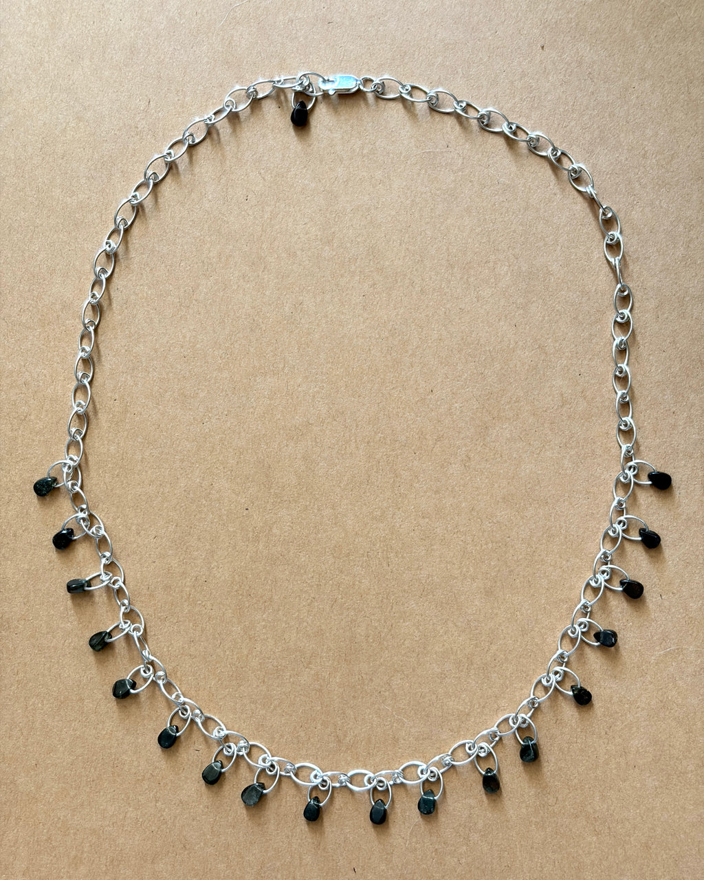 Stability | Handmade Chain Necklace | Black Tourmaline | Sterling Silver