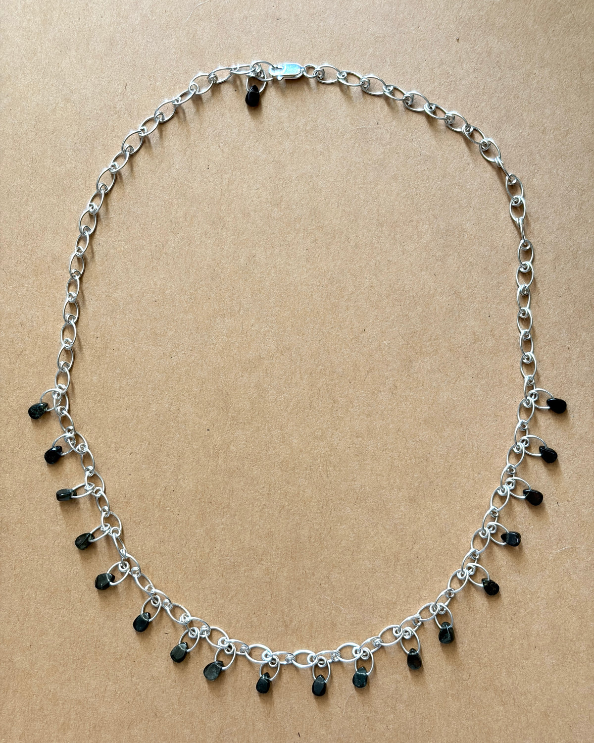 Stability | Handmade Chain Necklace | Black Tourmaline | Sterling Silver