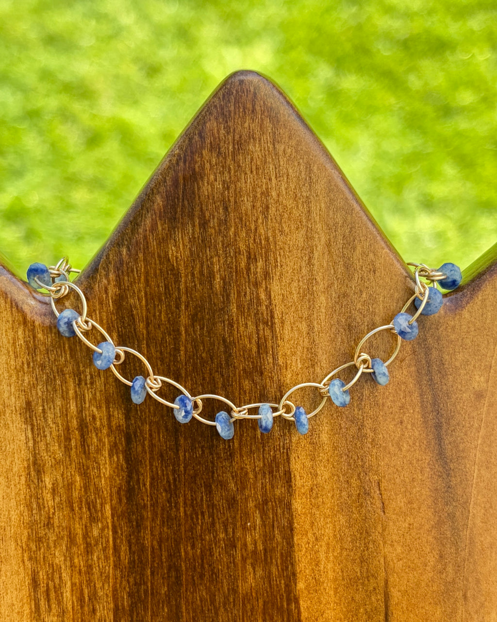 Cascade Lakes | Handmade Chain Bracelet | Blue Aventurine | 14k Gold-Filled