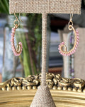 Double Bubble | Wire Wrapped Abstract Earrings | Strawberry Quartz | 14k Gold-Filled