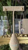 Lavender Rain | Drop Chain Post Earrings | Lavender Amethyst | 14k Gold-Filled
