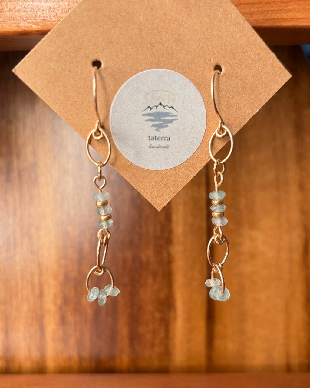 Dewy Grass | Dangle Earrings | Green Strawberry Quartz| 14k Gold-Filled