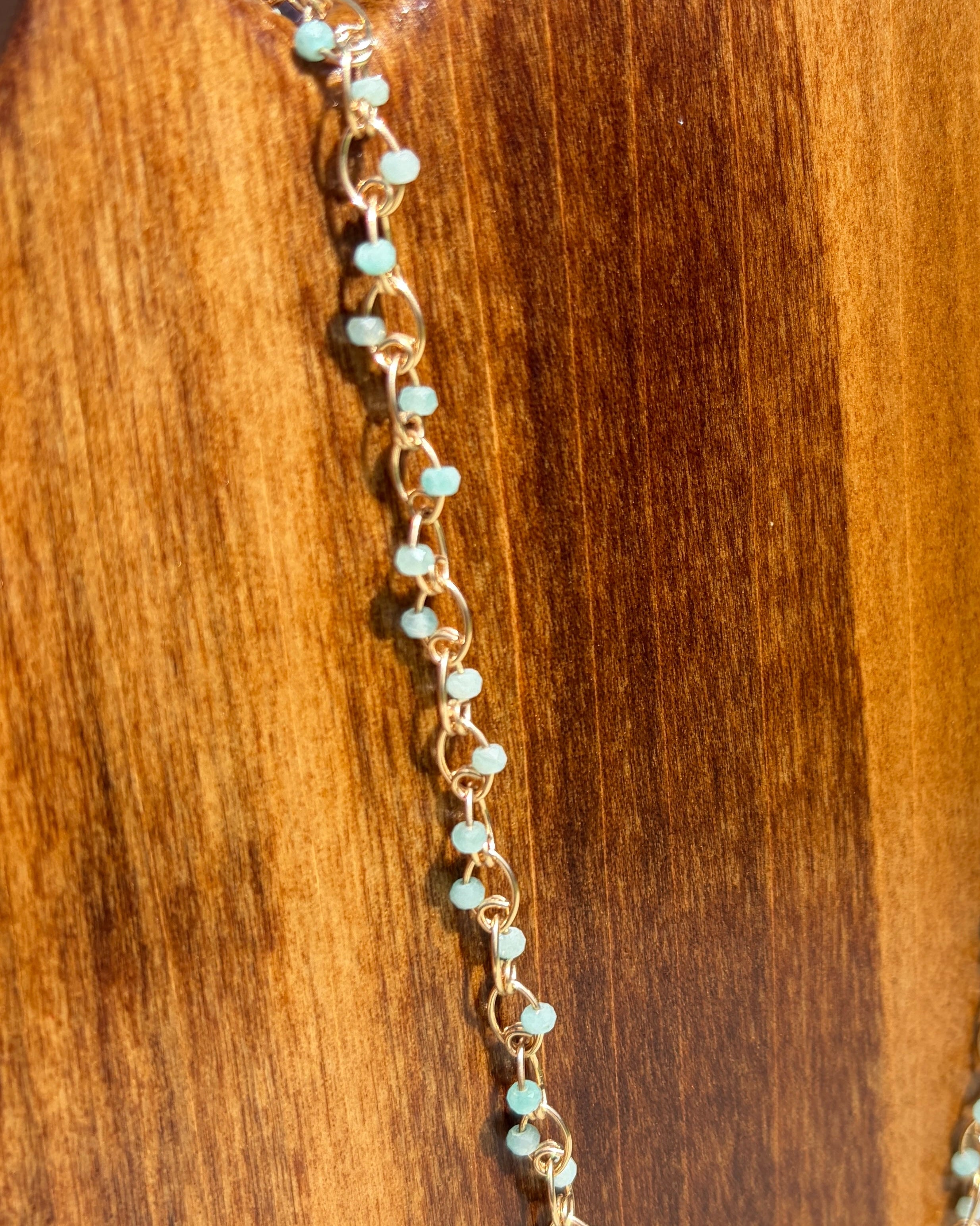 Courage | Handmade Chain Necklace | Peruvian Amazonite | 14k Gold-Filled