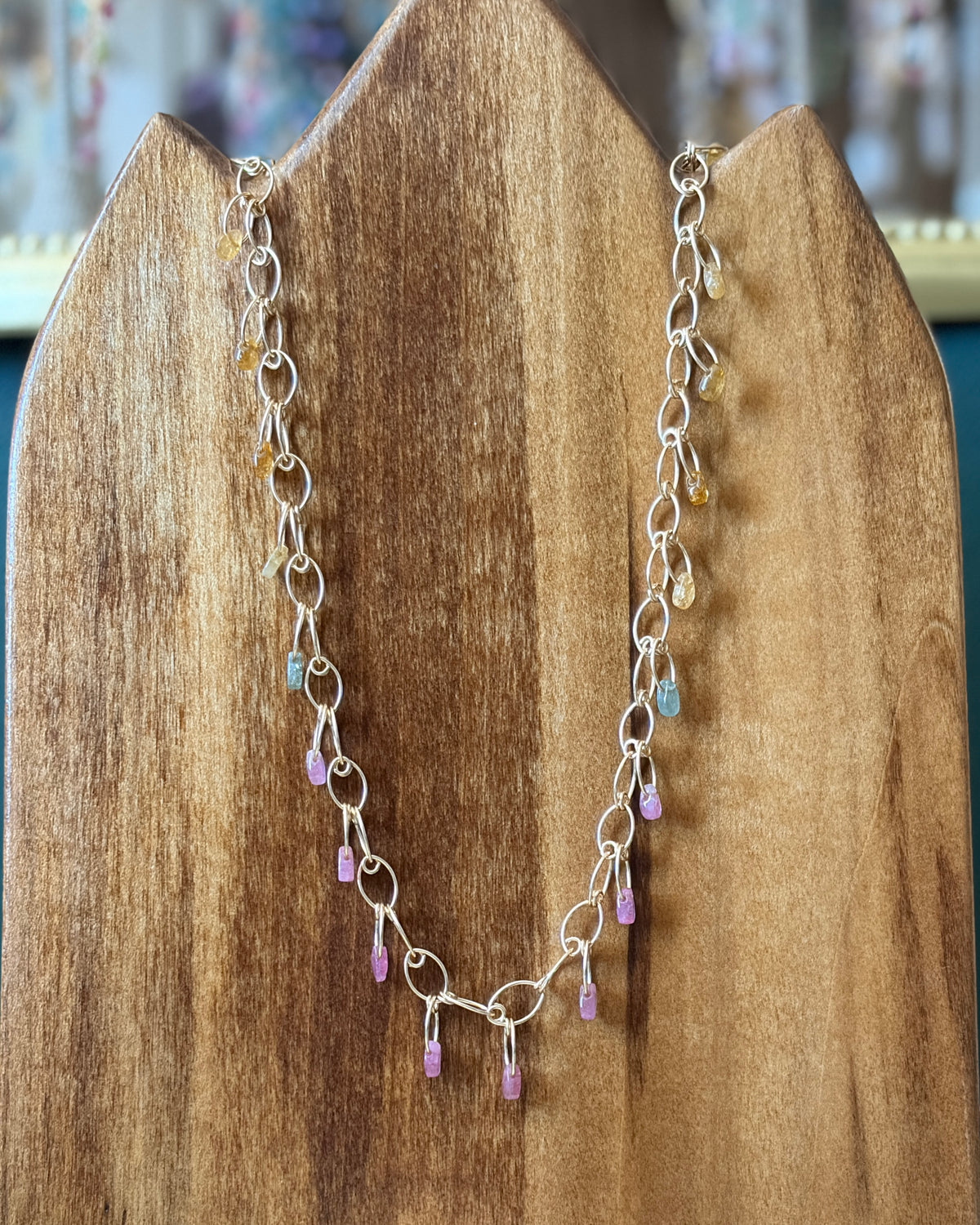 Radiance | Handmade Chain Necklace | Rainbow Tourmaline | 14k Gold-Filled