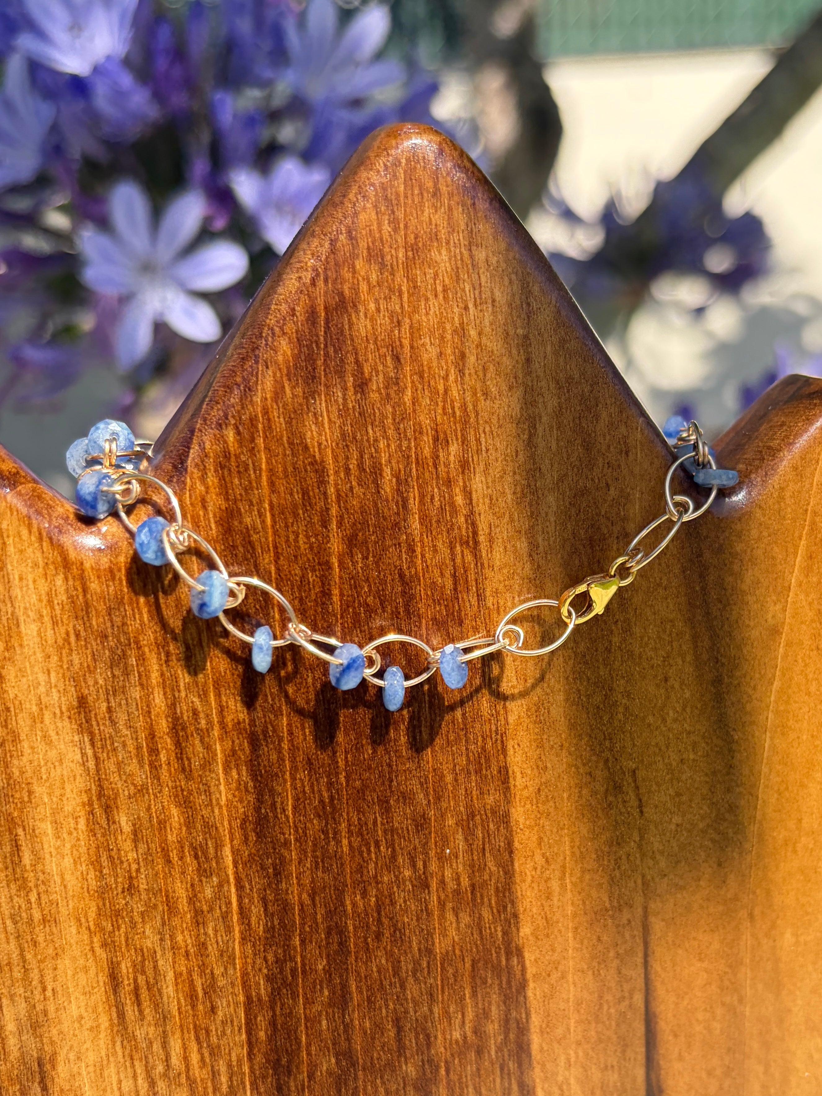 Cascade Lakes | Handmade Chain Bracelet | Blue Aventurine | 14k Gold-Filled