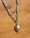 Smooth Sailing | Rosary Style Pendant Necklace | Aquamarine, Opal & Freshwater Pearl | Sterling Silver
