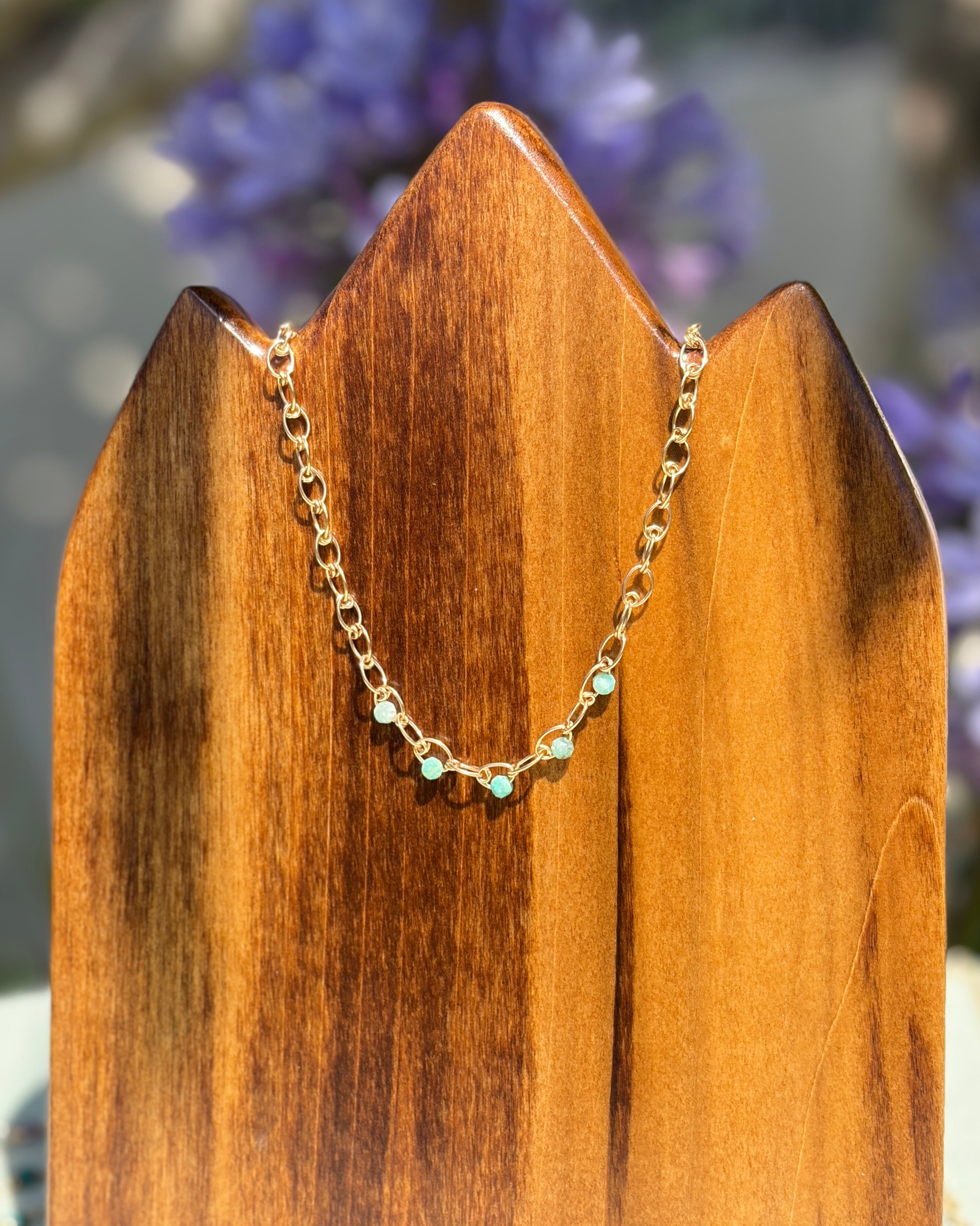 Clarity | Handmade Chain Necklace | Brazil Amazonite | 14k Gold-Filled