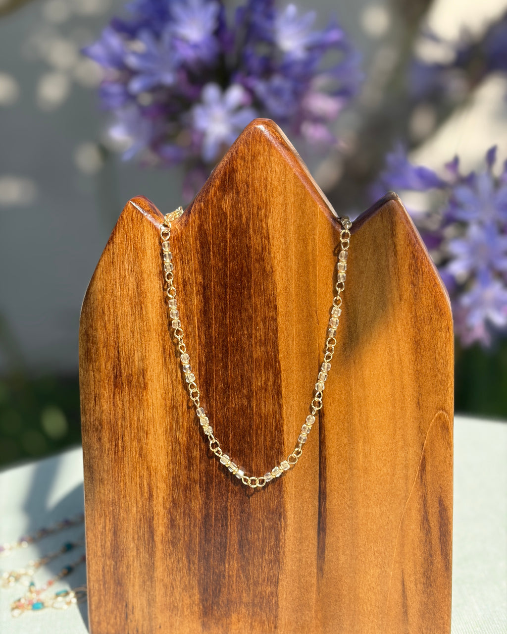 Lemon Squares | Rosary Style Necklace | Citrine | 14k Gold-Filled