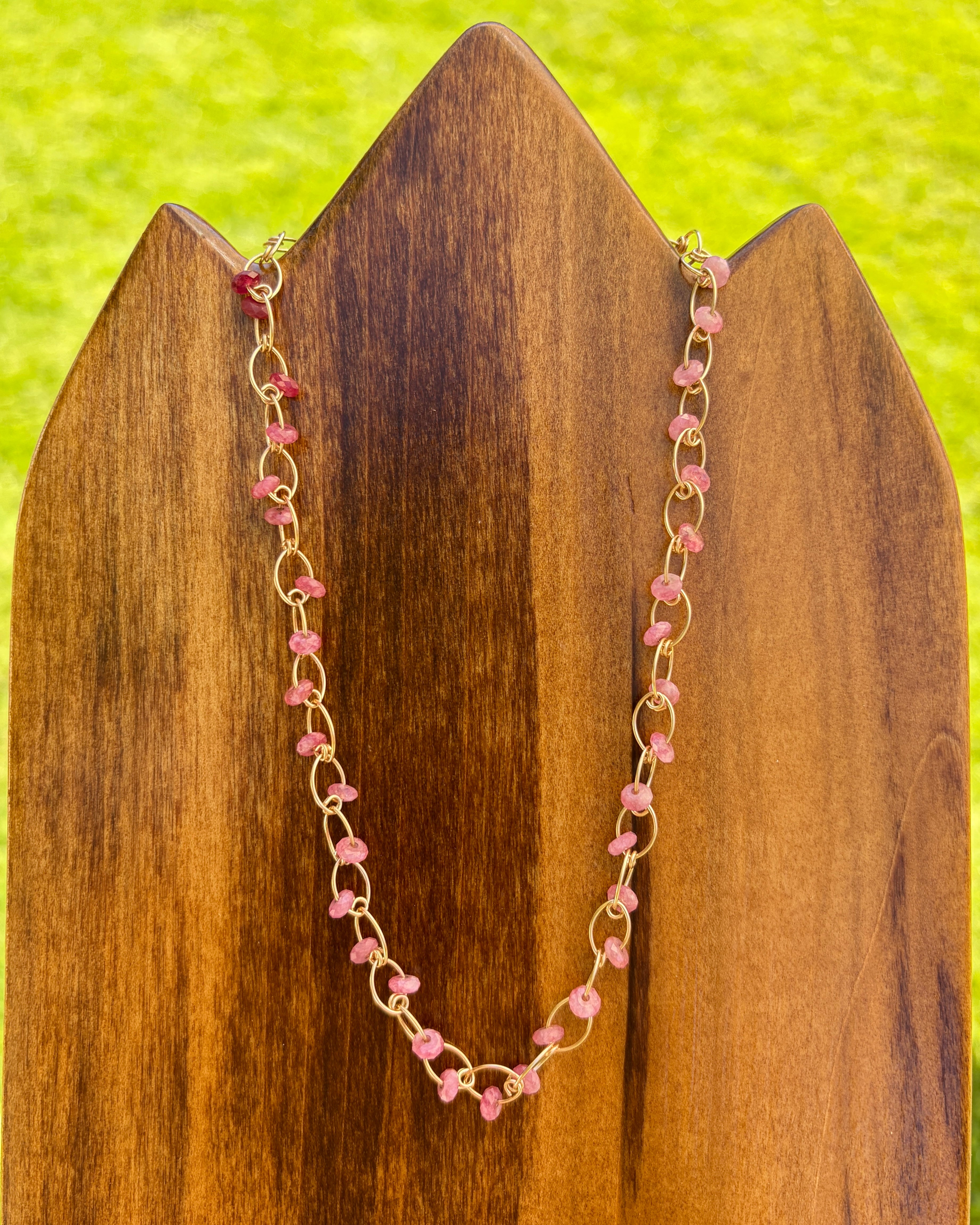 Compassion | Handmade Oval Chain | Pink Tourmaline | 14k Gold-Filled