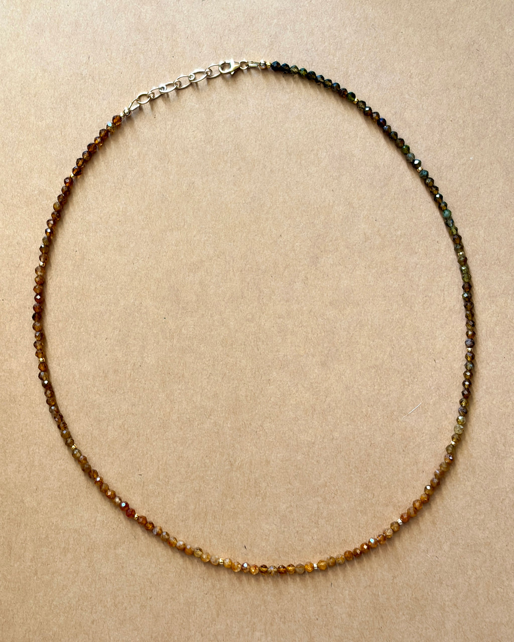 Golden Earth | Beaded Gemstone Necklace | Golden Tourmaline | 14k Gold-Filled
