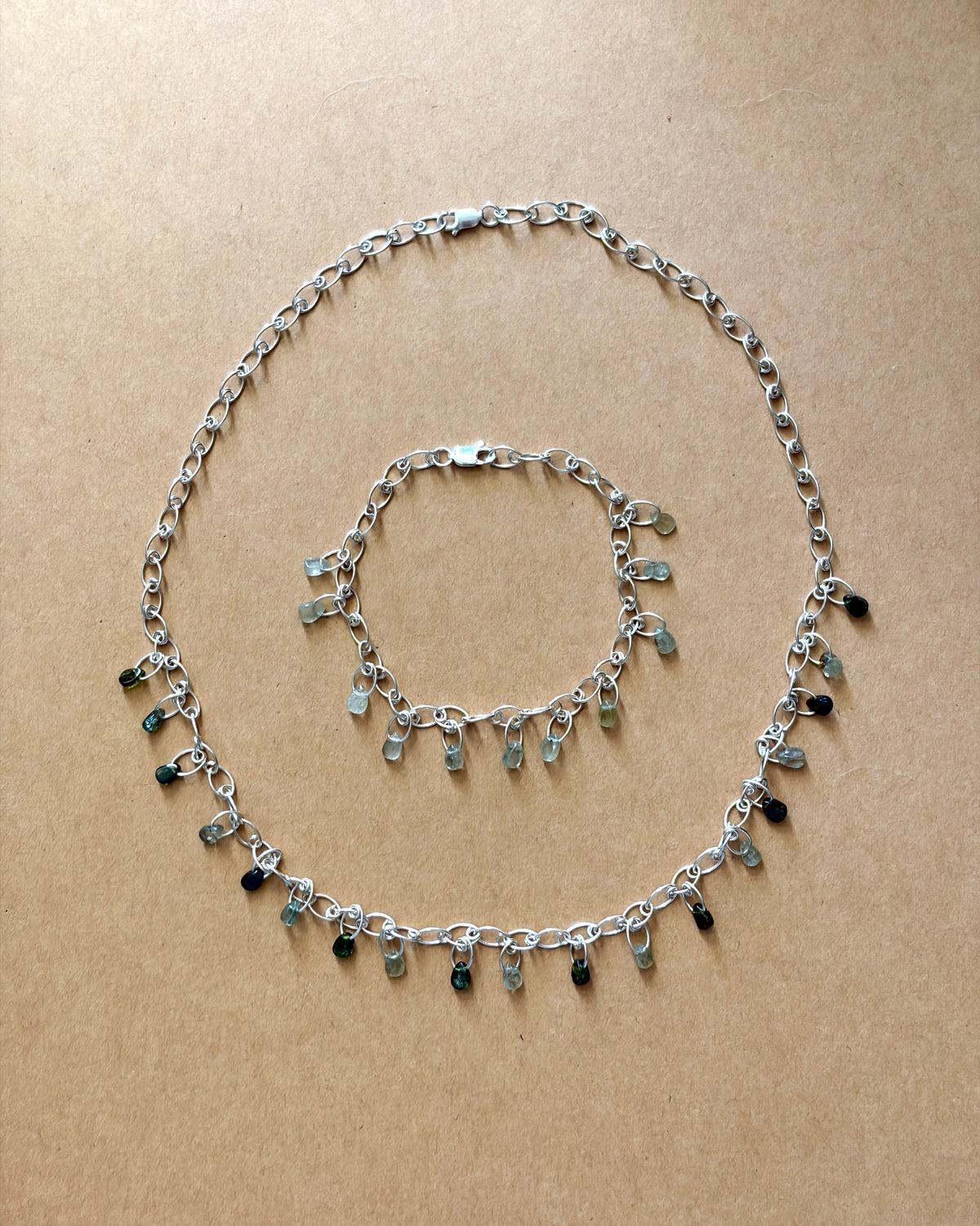 Clean | Handmade Chain Bracelet | Clear Tourmaline | Sterling Silver