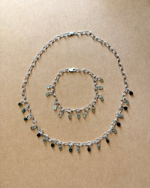 Clean | Handmade Chain Bracelet | Clear Tourmaline | Sterling Silver