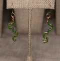 Ivy Garter | Wire Wrapped Abstract Earrings | Chrome Diopside | 14k Gold-Filled