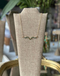 Evergreen Flow | Wire Wrapped Pendant Dainty Chain Necklace | Green Tourmaline | 14k Gold-Filled
