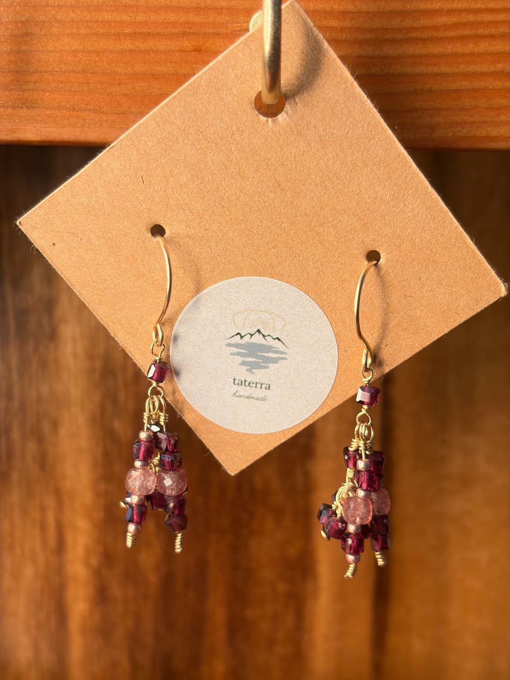 Strawberry Wine | Dangle Earrings | Garnet & Strawberry Quartz | 14k Gold-Filled