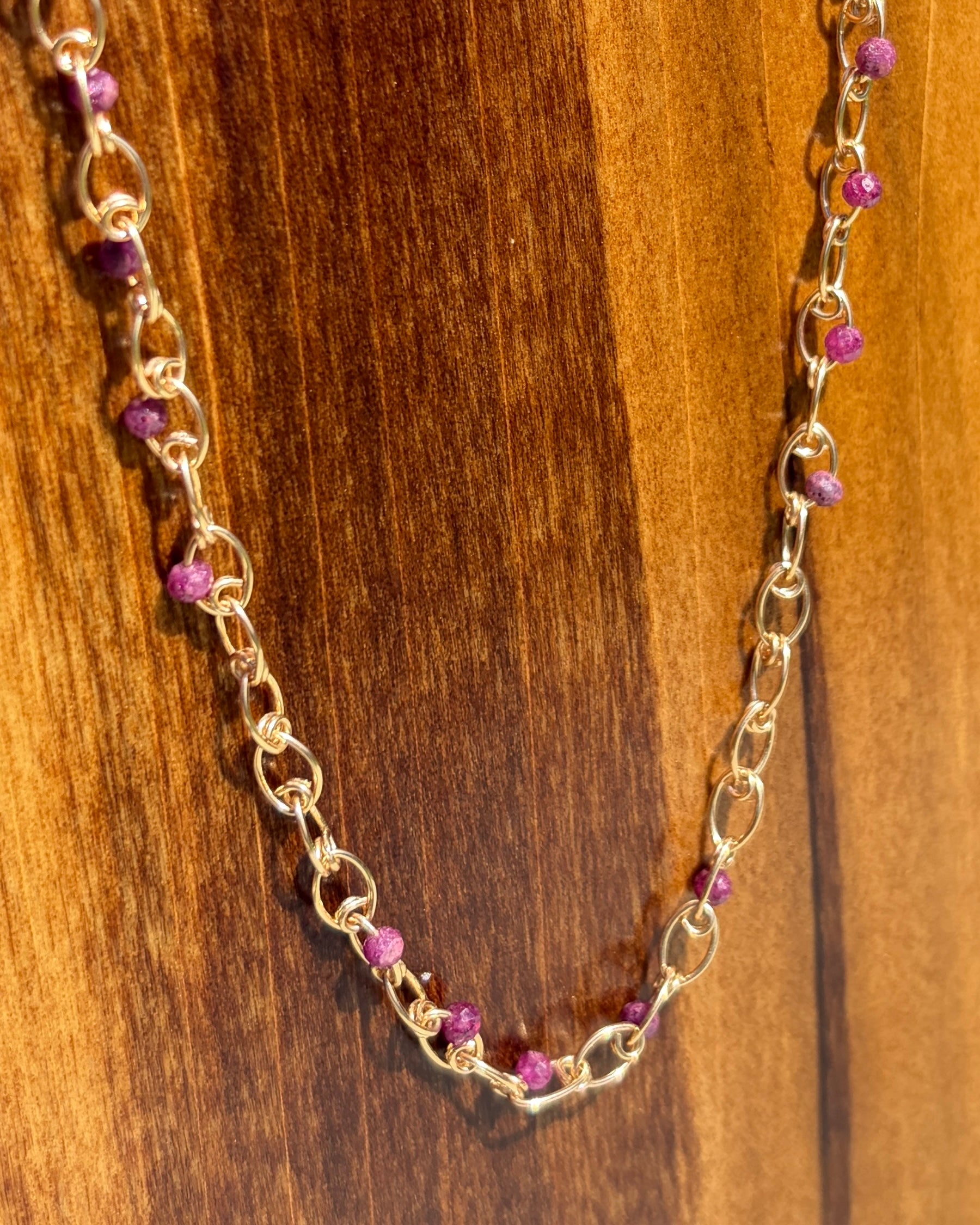 Devotion | Handmade Chain Necklace | Ruby | 14k Gold-Filled