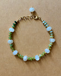 Moon Charged | Beaded Gemstone Bracelet | Green Tourmaline & Moonstone | 14k Gold-Filled