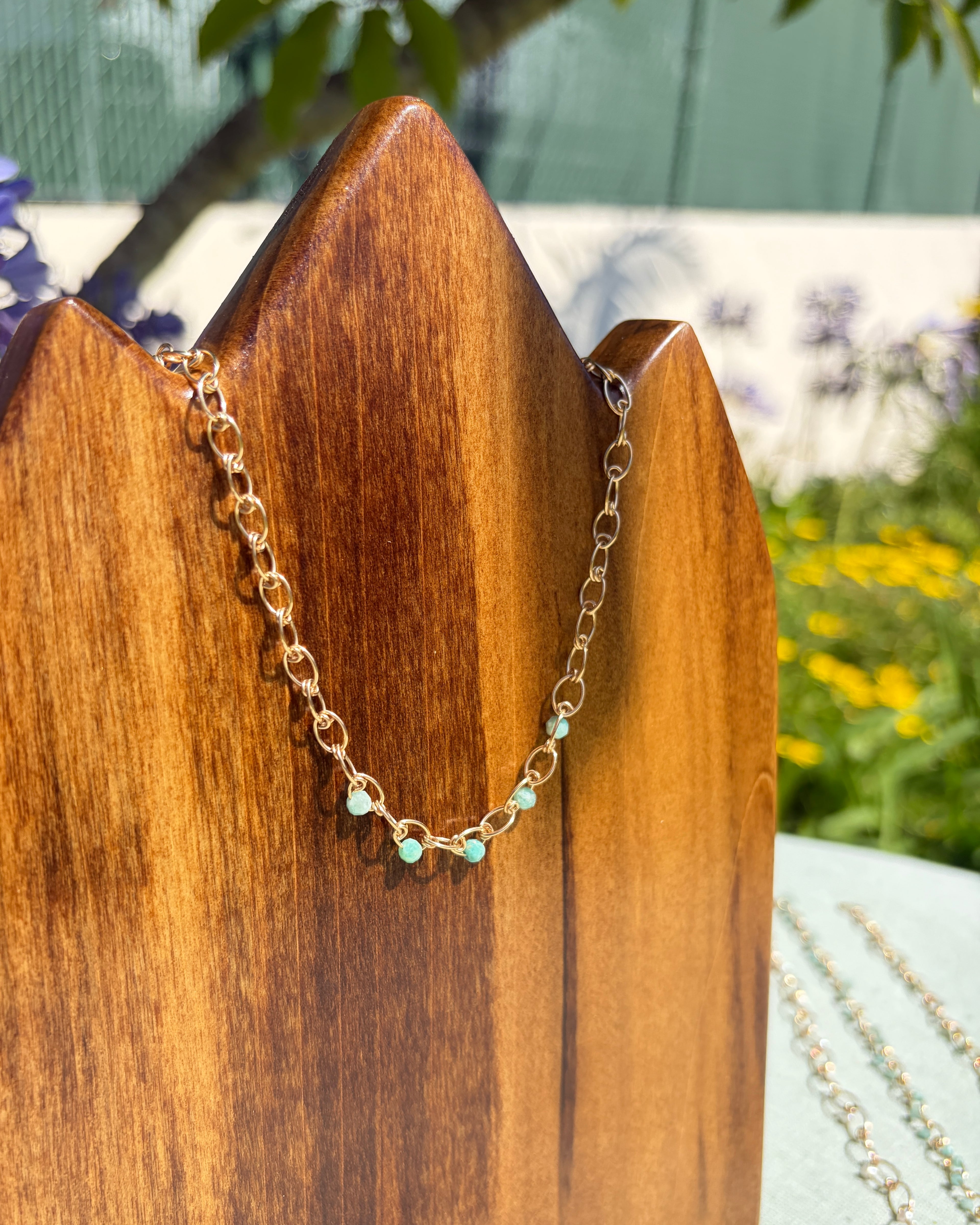 Clarity | Handmade Chain Necklace | Brazil Amazonite | 14k Gold-Filled