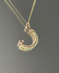 Placid Lily | Wire Wrapped Pendant Dainty Chain Necklace | Peridot | 14k Gold-Filled