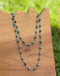 Silver Lake | Rosary Style Convertible Necklace | African Turquoise | Sterling Silver
