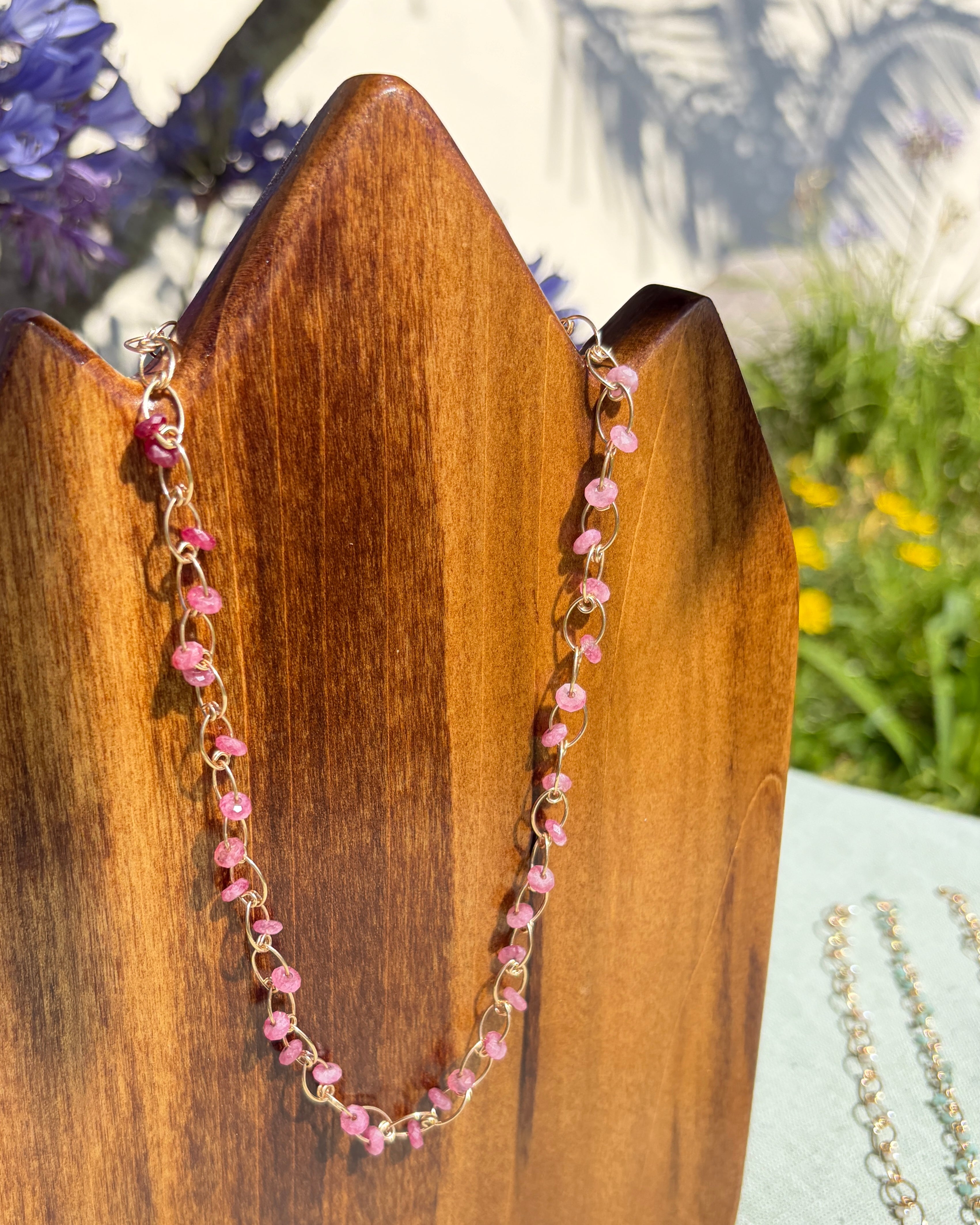 Compassion | Handmade Oval Chain | Pink Tourmaline | 14k Gold-Filled