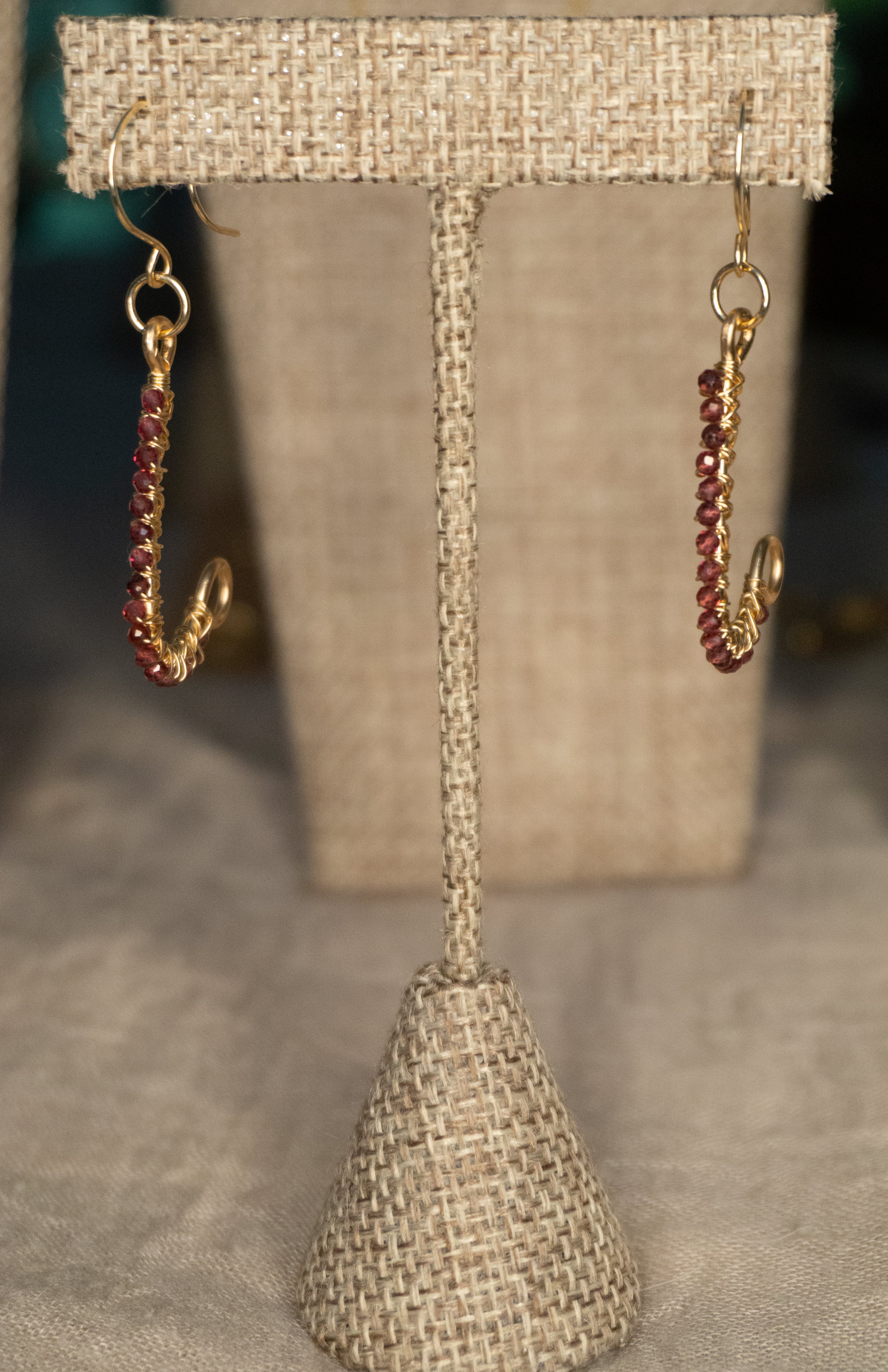 Jam You Berry | Wire Wrapped Abstract Earrings | Garnet | 14k Gold-Filled