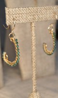 Evergreen Flow | Wire Wrapped Hoop Earrings | Green Tourmaline | 14k Gold-Filled