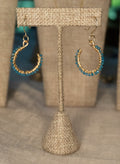 Pacific Wave | Wire Wrapped Hoop Earrings | Blue Apatite | 14k Gold-Filled