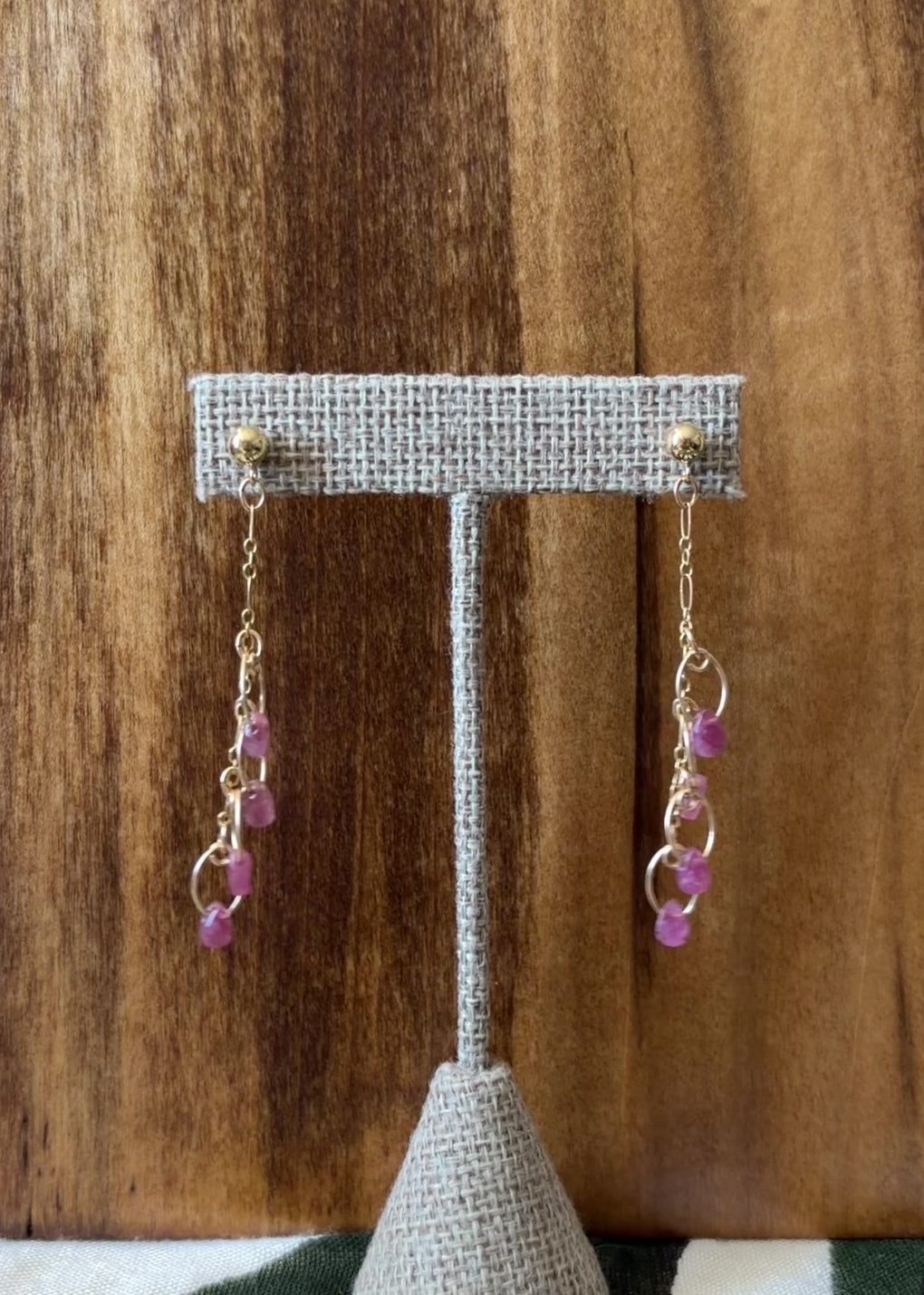 Rose Petals | Dangle Post Earrings | Pink Tourmaline | 14k Gold-Filled