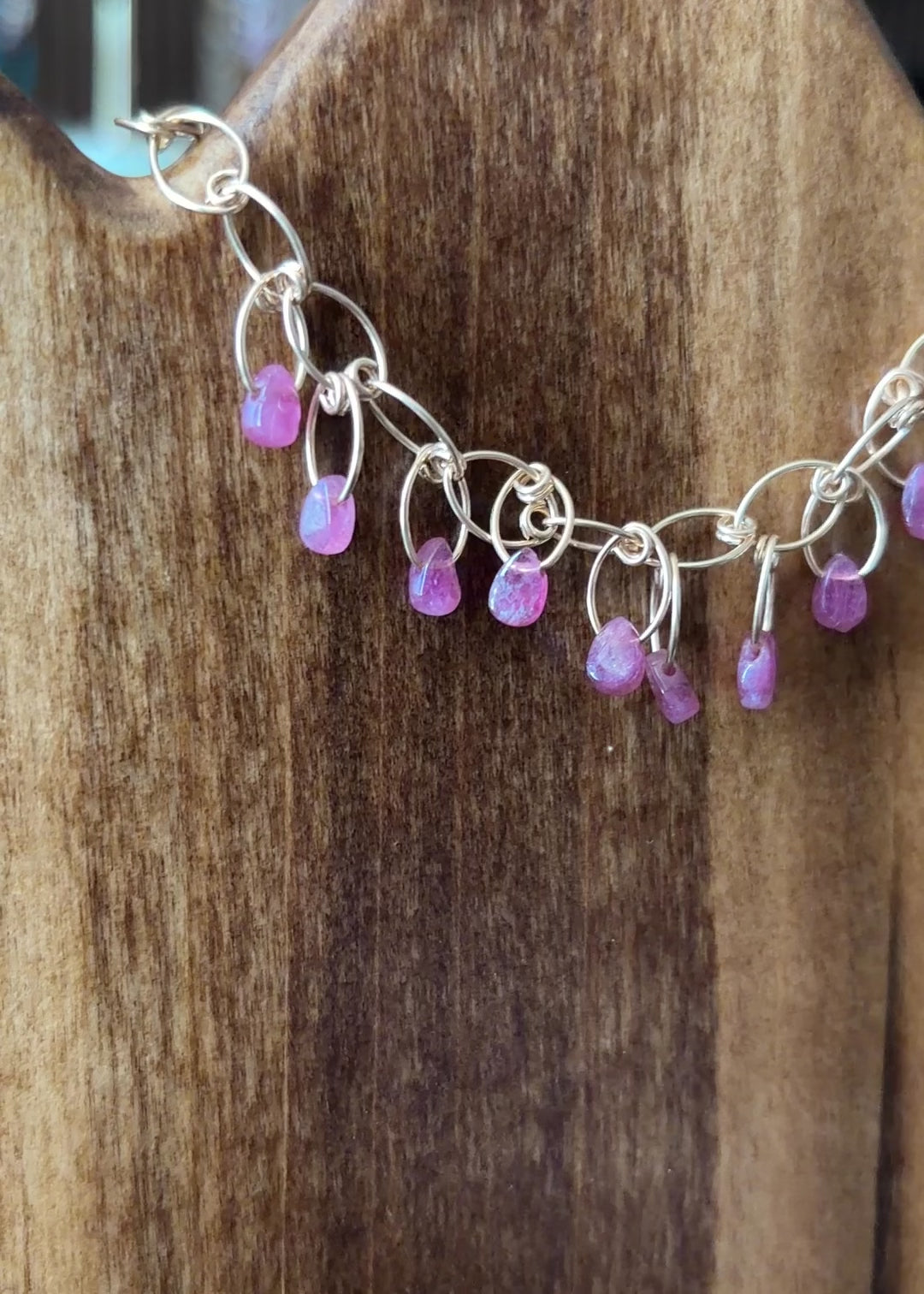 Happy Tears | Handmade Chain Bracelet | Pink Tourmaline | 14k Gold Filled