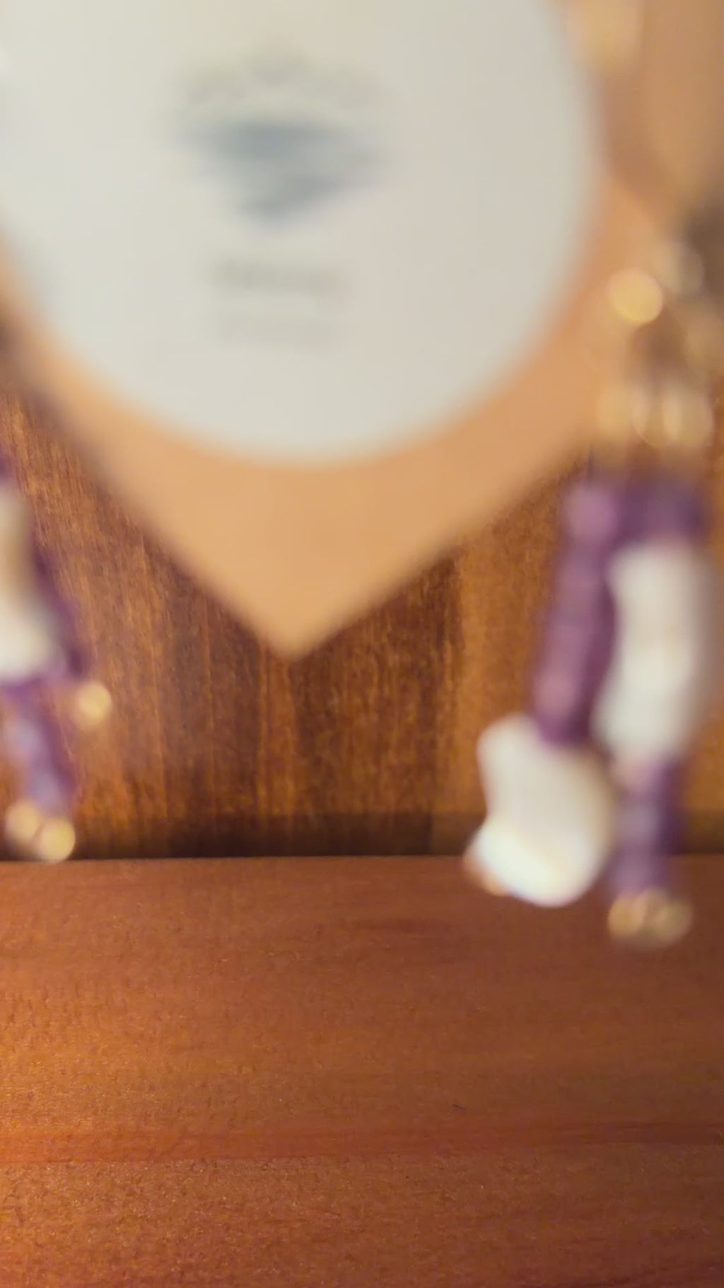 Moon Majesty | Dangle Earrings | Amethyst & Mother of Pearl | 14k Gold-Filled